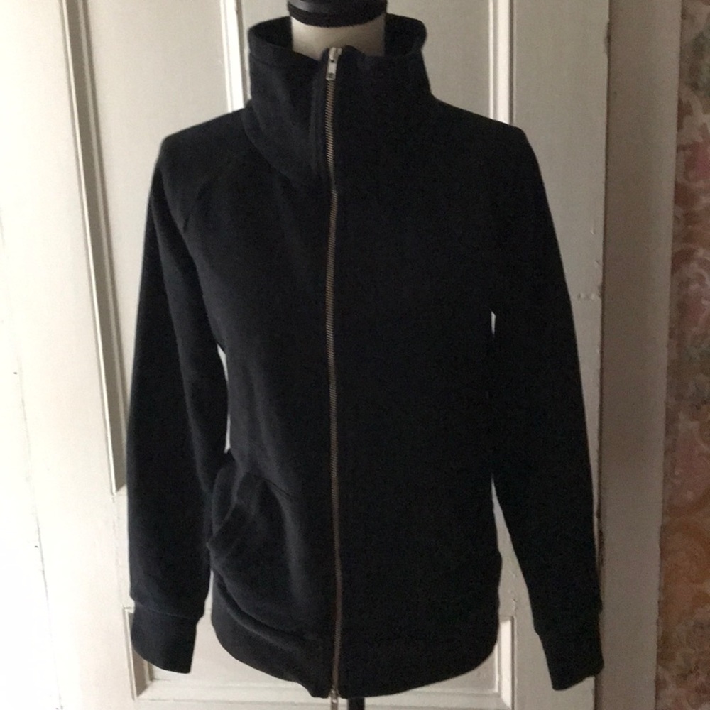 Jcrew zip up mock neck sweatshirt S/M Black